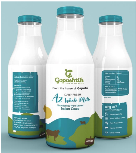 Goposhtik A2 Whole Milk Glass Bottle (1 Lt)